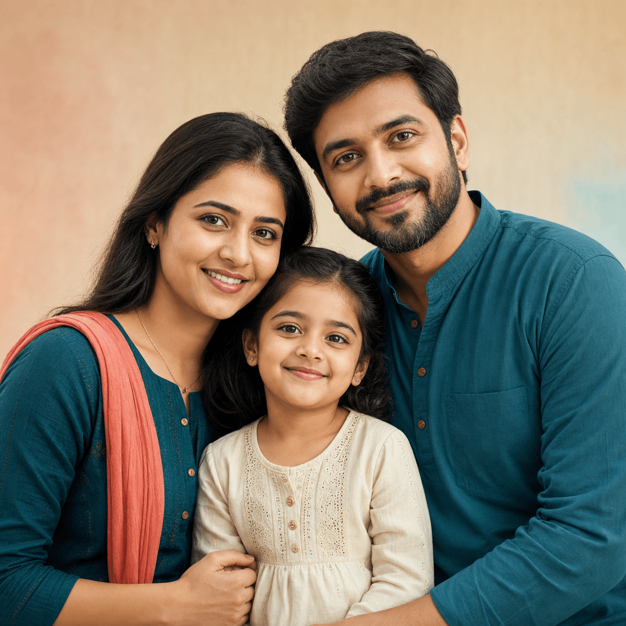 A young Indian family feeling secure about their future